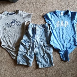 2 onesies and 1 pair of jeans